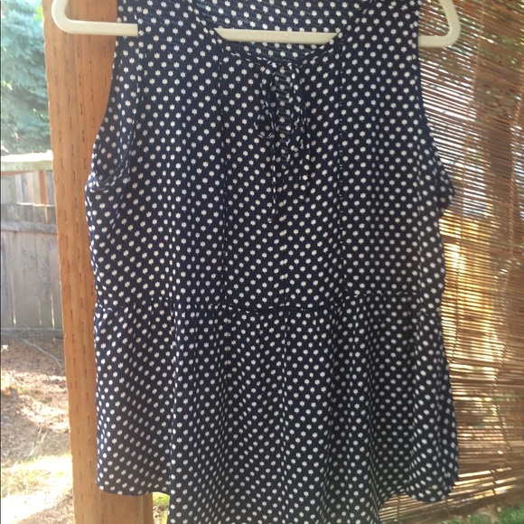 Loft Navy Blue Flower Blouse - Picture 2 of 4